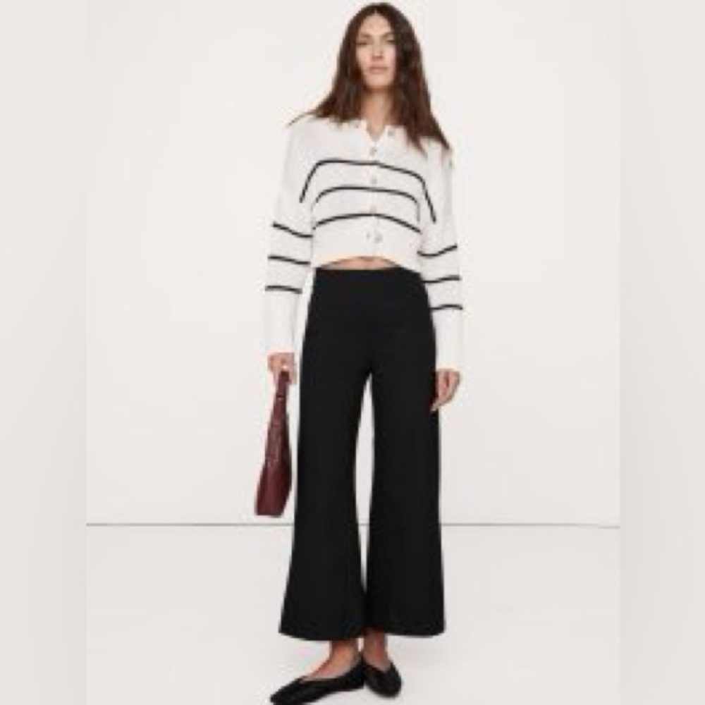 Banana Republic High-Rise Wide-Leg Cropped Everywhere Ponte Pant